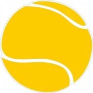 isolated yellow tennis ball