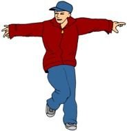 drawing of a boy with outstretched arms