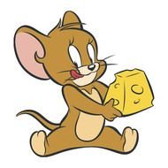Jerry mouse with a slice of cheese