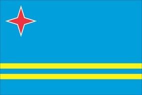 flag on blue background red star and yellow stripes