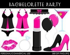 Clip art of the bachelorette party