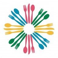 Colorful Cutlery Logo drawing