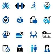 variety of fitness attributes in a graphic representation