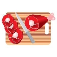 Chicken Meat Vector With Cut Board Ready To Cooking