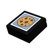 Cartoon Chocolate Chip Cookie Dessert Trinket Box Zazzle