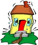 house after the earthquake as a graphic image