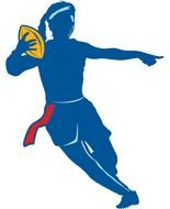 Colorful football player clipart
