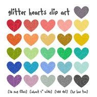 Glitter Heart Hearts Sparkle Digital Texture clipart