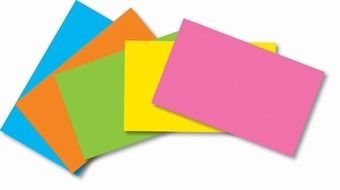 multi-colored cardboard on a white background