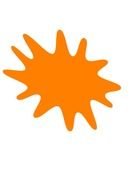 orange blot on a white background