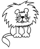 drawn lion on the white background