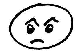 Angry Face, black outline