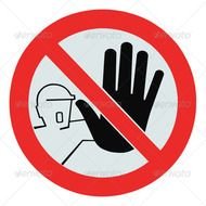 No Access For Unauthorized Persons Warning Sign Isolated Stock