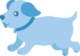 Cute Blue Puppy dog Running Free