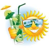 funny sun with cocktail