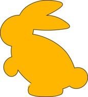 Yellow Bunny Silhouette drawing