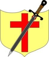 Sword And Shield Colored At Clkercom Vector