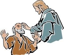 picture of jesus near a blind man