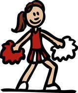 nice Cheerleader girl drawing