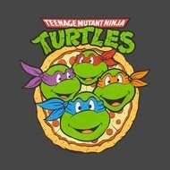 turtles ninja heads on pizza background