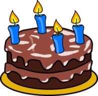 Birthday Cake Four Candles At Clkercom Vector