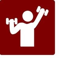 Hotel Icon Gym Red white Vector Online