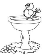 small bird near the fountain as a picture for clipart