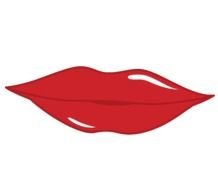 clipart of the red lips in a dark