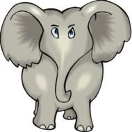 cartoon fat Elephant, front view