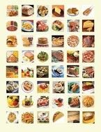 Food Breakfast Lunch Dinner Meals Collage Sheet 1 Inch Tile N2