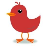 red bird on a white background