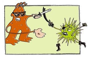 Clip art of the immune system Vs virus