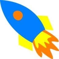 Blue Rocket Ship At Clkercom Vector Online