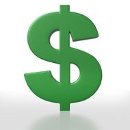 green dollar symbol on a white background