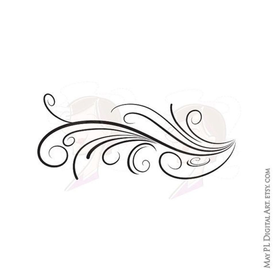 Wedding Vintage Elegant Flourish Curly Borders Swirl Bridal D