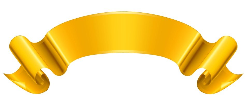 gold ribbon for inscription on a white background