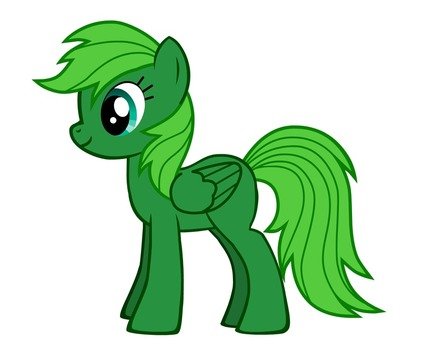 clipart of the Green little pony