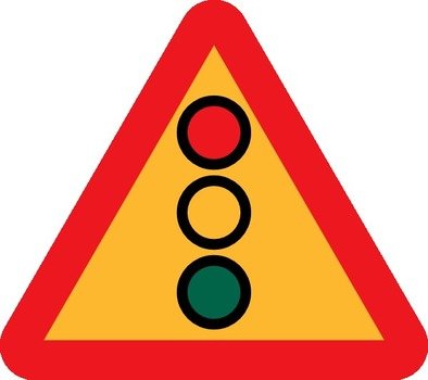 Traffic Lights Ahead Sign Vector Online