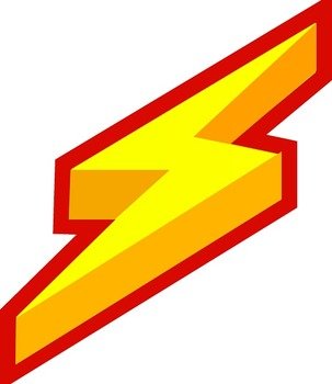 Lightning Bolt Yellow Red Weather Storm Electric