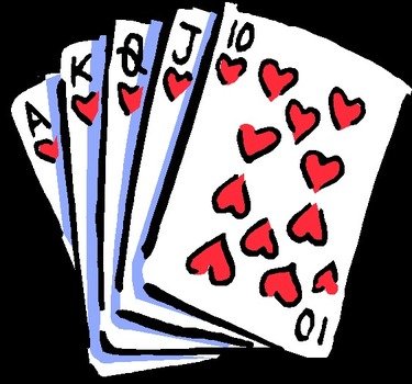 playing cards on a black background