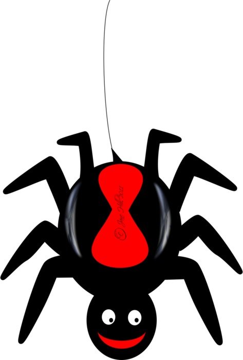 clipart of the happy spider