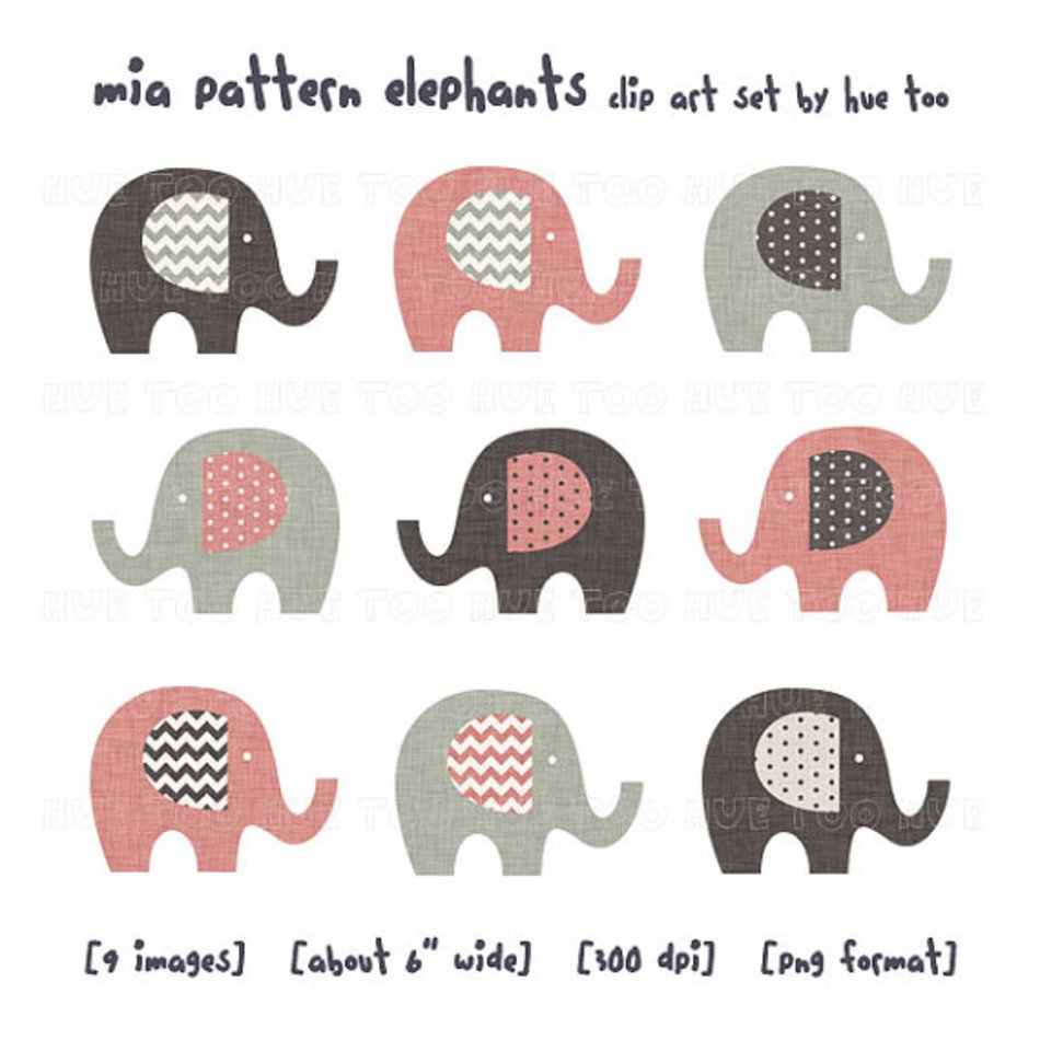 Elephant Pink And Gray Linen Texture Girls