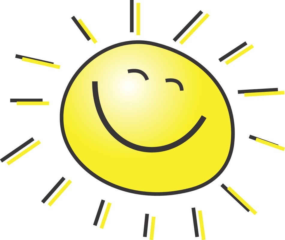happy sun over white background