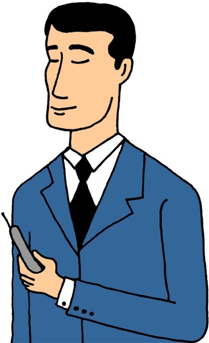 Man in blue siuts drawing