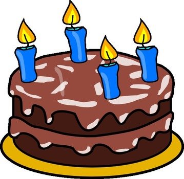 Birthday Cake Four Candles At Clkercom Vector