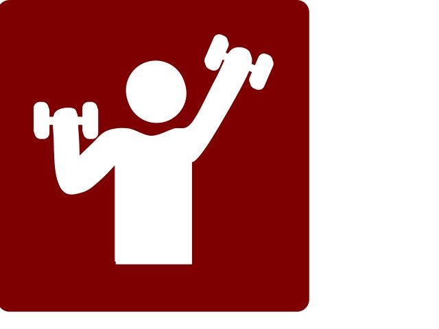 Hotel Icon Gym Red white Vector Online