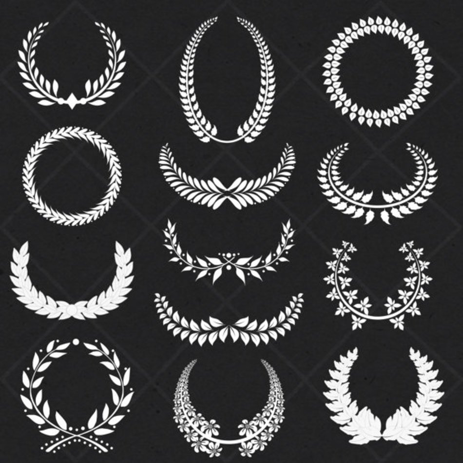 Instant Download Chalkboard Wreath And Laurel Digital Design