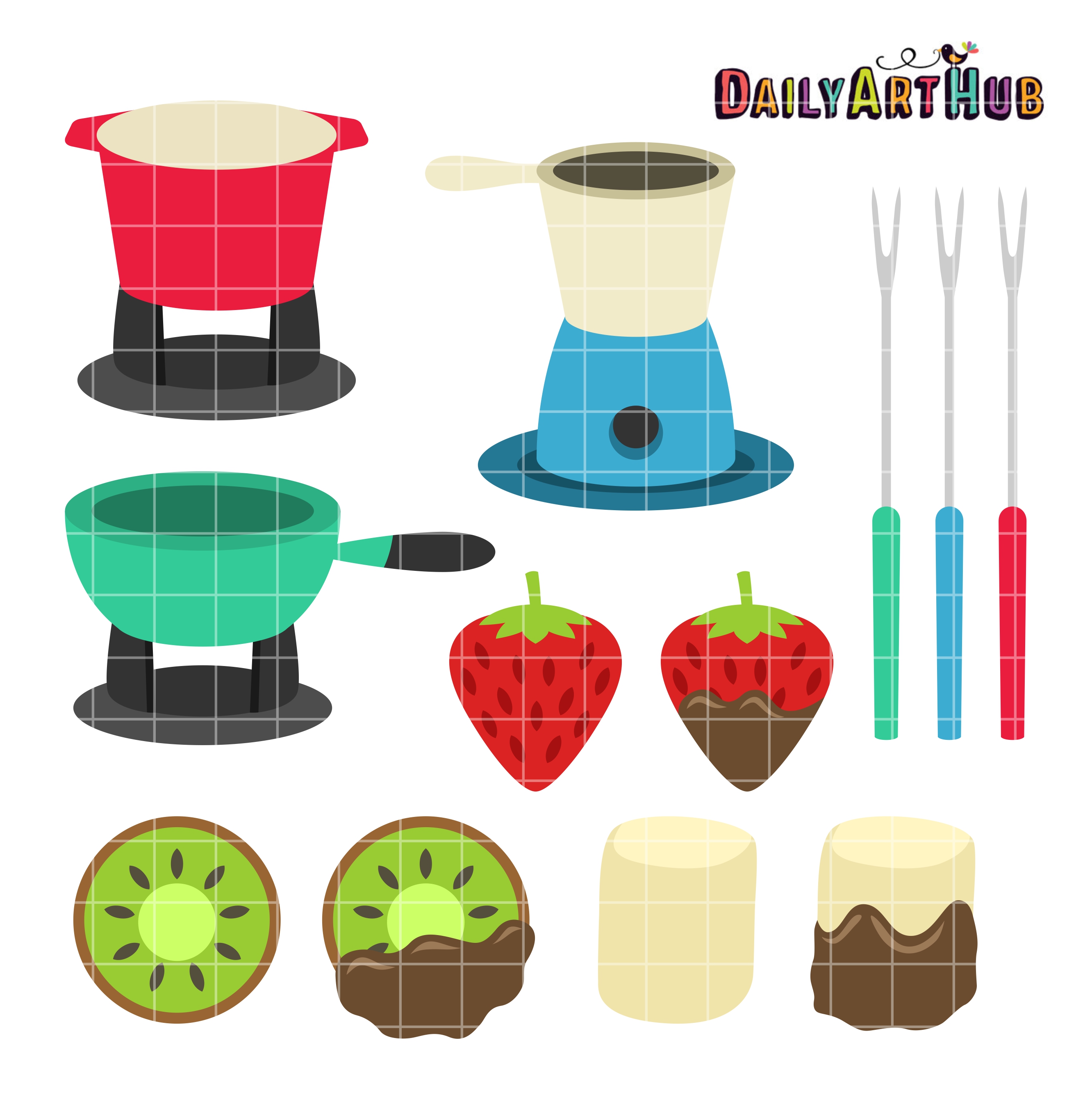 Clipart of Fondue Set free image download