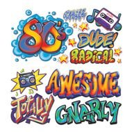 80s Graffiti Wall Decorations At Birthday Direct