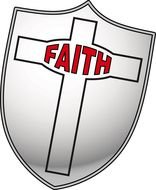 shield with a cross and the inscription